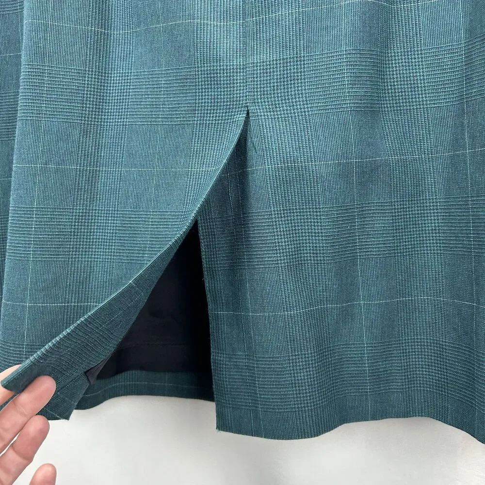 Worthington Teal Plaid Skirt Suit Set